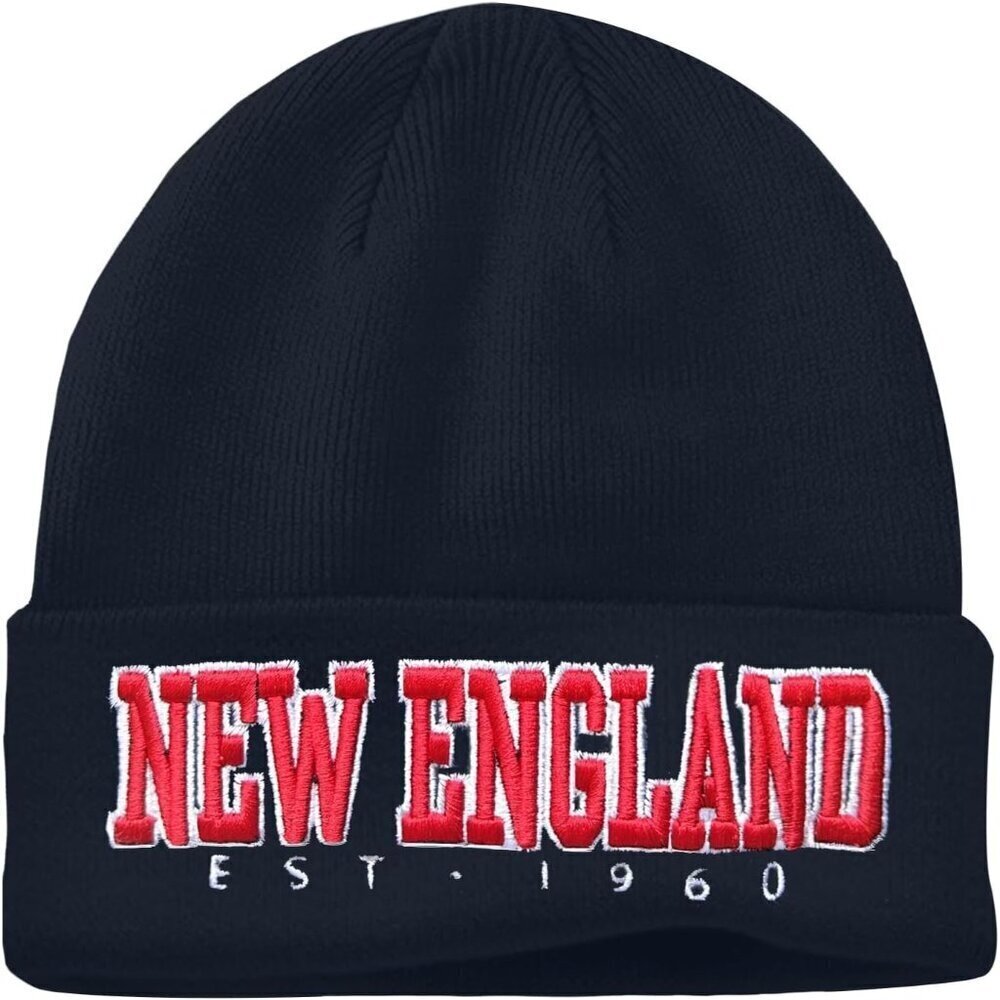 Women's Dark & Red Soft Knit Winter Hat For Cold Weather Beanie Toque Hat